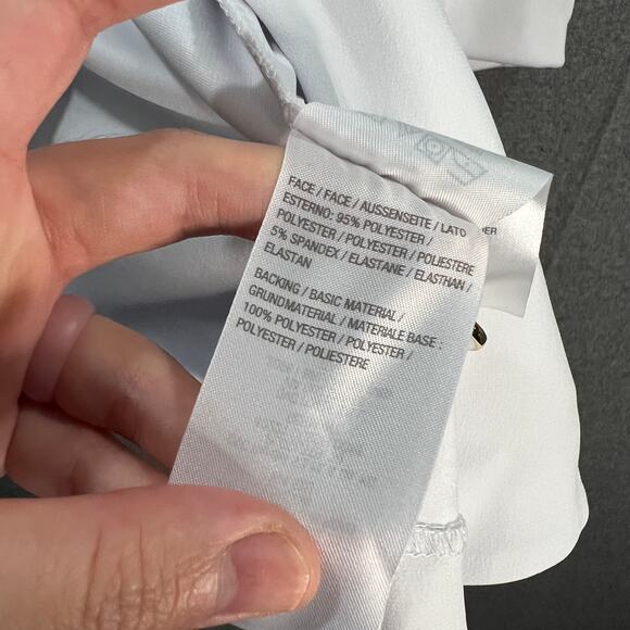 GRAVER Susan Graver LK Fusion 3/4 Sly Cutaway Hem Blazer White Size Medium - Picture 11 of 11